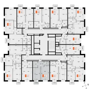 Квартира 1-комн. квартира, 40.9 м² ЖК «Флагман» Фото 2 Квартира 1-комн. квартира, 40.9 м² ЖК «Флагман» Фото 2