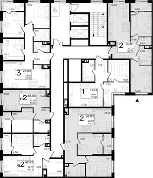 Квартира 2-комн. квартира, 61.28 м² ЖК «Патрики» Фото 1