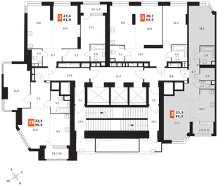Квартира 2-комн. квартира, 62.2 м² ЖК «Архитектор» Фото 2 Квартира 2-комн. квартира, 62.2 м² ЖК «Архитектор» Фото 2
