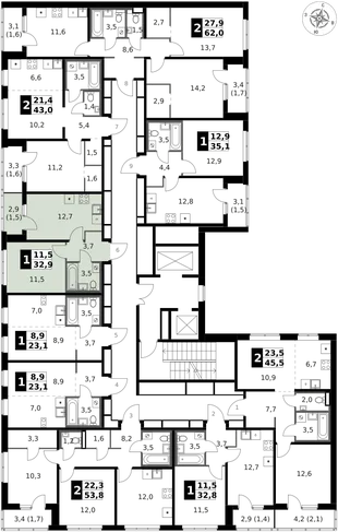 Квартира 1-комн. квартира, 33.4 м² ЖК «1-й Ясеневский» Фото 2