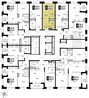 Квартира Студия, 26 м² ЖК «1-й Саларьевский» Фото 2