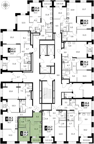 Квартира 1-комн. квартира, 37.2 м² ЖК «1-й Саларьевский» Фото 2 Квартира 1-комн. квартира, 37.2 м² ЖК «1-й Саларьевский» Фото 2