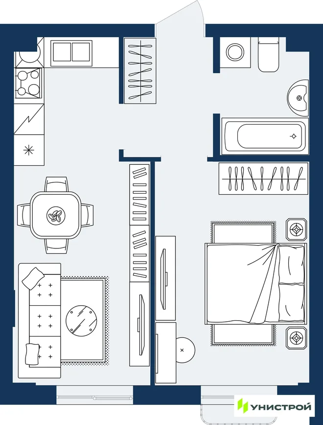 Планировка 1-комн. квартира, 37.72 м² ЖК «ГРАНД БЕРЕГ» Планировка 1-комн. квартира, 37.72 м² ЖК «ГРАНД БЕРЕГ»