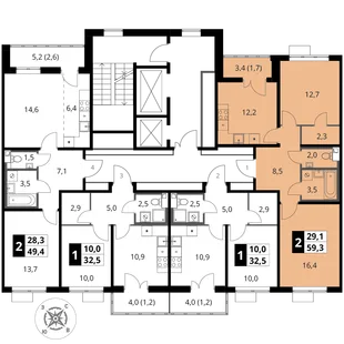 Квартира 2-комн. квартира, 59.3 м² ЖК «1-й Шереметьевский» Фото 2 Квартира 2-комн. квартира, 59.3 м² ЖК «1-й Шереметьевский» Фото 2