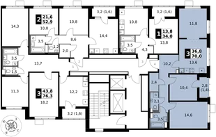 Квартира 3-комн. квартира, 70 м² ЖК «1-й Южный» Фото 2 Квартира 3-комн. квартира, 70 м² ЖК «1-й Южный» Фото 2