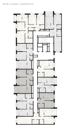 Квартира 2-комн. квартира, 59.3 м² ЖК «Барса» Фото 1