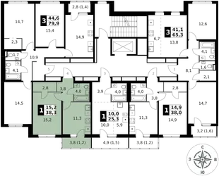 Квартира 1-комн. квартира, 38.3 м² ЖК «1-й Ясеневский» Фото 2