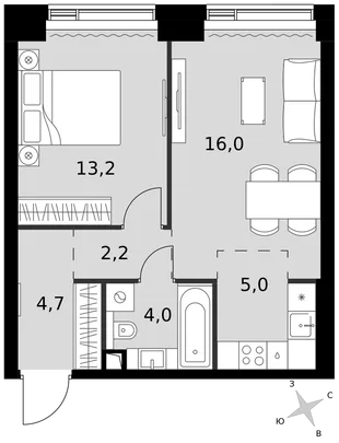 Квартира 2-комн. квартира, 45.1 м² ЖК «Amber Сity» Фото 1 Квартира 2-комн. квартира, 45.1 м² ЖК «Amber Сity» Фото 1