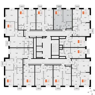 Квартира 2-комн. квартира, 41.4 м² ЖК «Флагман» Фото 2 Квартира 2-комн. квартира, 41.4 м² ЖК «Флагман» Фото 2