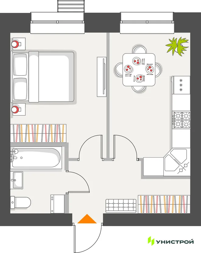 Планировка 1-комн. квартира, 34.63 м² ЖК «Атмосфера» Планировка 1-комн. квартира, 34.63 м² ЖК «Атмосфера»