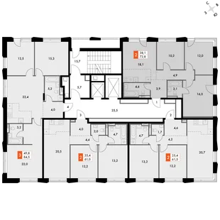 Квартира 3-комн. квартира, 72.8 м² ЖК «Философия» Фото 2 Квартира 3-комн. квартира, 72.8 м² ЖК «Философия» Фото 2