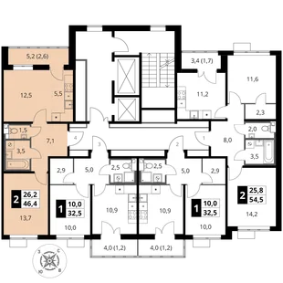 Квартира 2-комн. квартира, 46.4 м² ЖК «1-й Шереметьевский» Фото 2 Квартира 2-комн. квартира, 46.4 м² ЖК «1-й Шереметьевский» Фото 2