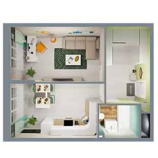 Квартира 1-комн. квартира, 41.11 м² ЖК «Город природы» Фото 1 Квартира 1-комн. квартира, 41.11 м² ЖК «Город природы» Фото 1