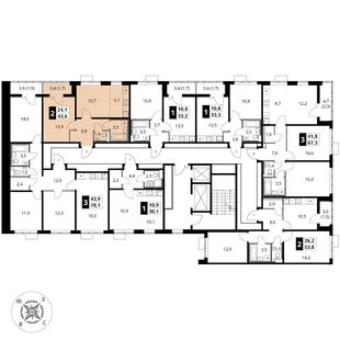 Квартира 2-комн. квартира, 43.6 м² ЖК «1-й Шереметьевский» Фото 2 Квартира 2-комн. квартира, 43.6 м² ЖК «1-й Шереметьевский» Фото 2