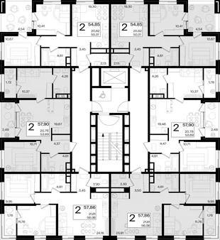 Квартира 2-комн. квартира, 59.9 м² ЖК «Патрики» Фото 1 Квартира 2-комн. квартира, 59.9 м² ЖК «Патрики» Фото 1