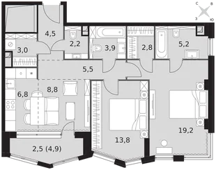 Квартира 2-комн. квартира, 78.2 м² ЖК «Sydney City» Фото 1