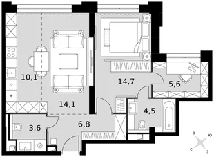 Квартира 2-комн. квартира, 59.4 м² ЖК «Sydney City» Фото 1 Квартира 2-комн. квартира, 59.4 м² ЖК «Sydney City» Фото 1