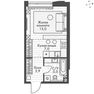 Квартира Студия, 28.9 м² ЖК «Фордевинд» Фото 1 Квартира Студия, 28.9 м² ЖК «Фордевинд» Фото 1