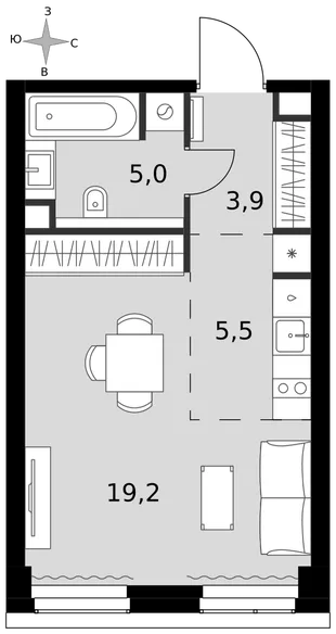 Квартира Студия, 33.6 м² ЖК «Amber Сity» Фото 1 Квартира Студия, 33.6 м² ЖК «Amber Сity» Фото 1