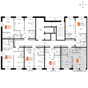 Квартира 2-комн. квартира, 47.9 м² ЖК «Фриссон» Фото 2 Квартира 2-комн. квартира, 47.9 м² ЖК «Фриссон» Фото 2