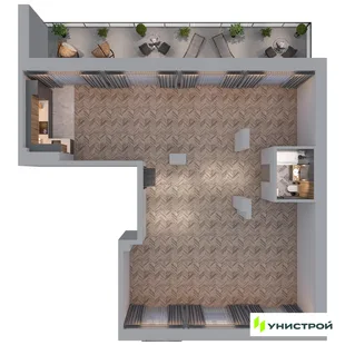 Планировка 1-комн. квартира, 137.4 м² ЖК «Statum»