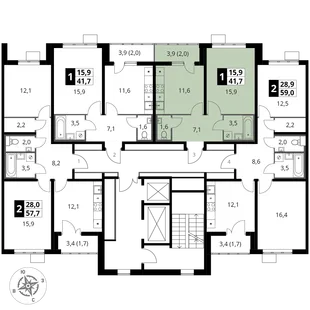 Квартира 1-комн. квартира, 41.7 м² ЖК «1-й Южный» Фото 2 Квартира 1-комн. квартира, 41.7 м² ЖК «1-й Южный» Фото 2