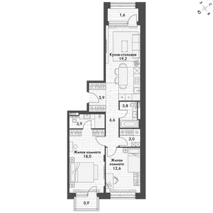 Квартира 2-комн. квартира, 74 м² ЖК «Философия» Фото 1 Квартира 2-комн. квартира, 74 м² ЖК «Философия» Фото 1