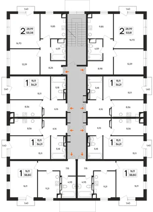 Квартира 1-комн. квартира, 36.4 м² ЖК «Кубики» Фото 1
