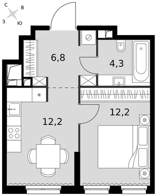 Квартира 1-комн. квартира, 35.5 м² ЖК «Sydney City» Фото 1 Квартира 1-комн. квартира, 35.5 м² ЖК «Sydney City» Фото 1