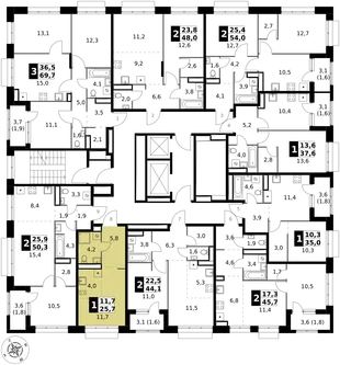Квартира Студия, 25.7 м² ЖК «1-й Саларьевский» Фото 2 Квартира Студия, 25.7 м² ЖК «1-й Саларьевский» Фото 2