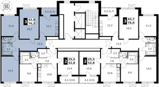 Квартира 3-комн. квартира, 76.2 м² ЖК «1-й Ленинградский» Фото 2 Квартира 3-комн. квартира, 76.2 м² ЖК «1-й Ленинградский» Фото 2