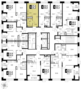Квартира Студия, 26.2 м² ЖК «1-й Саларьевский» Фото 2