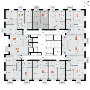 Квартира 1-комн. квартира, 41.5 м² ЖК «Флагман» Фото 2 Квартира 1-комн. квартира, 41.5 м² ЖК «Флагман» Фото 2