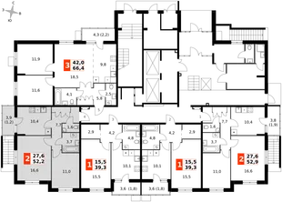 Квартира 2-комн. квартира, 52.2 м² ЖК «Олимп» Фото 2 Квартира 2-комн. квартира, 52.2 м² ЖК «Олимп» Фото 2