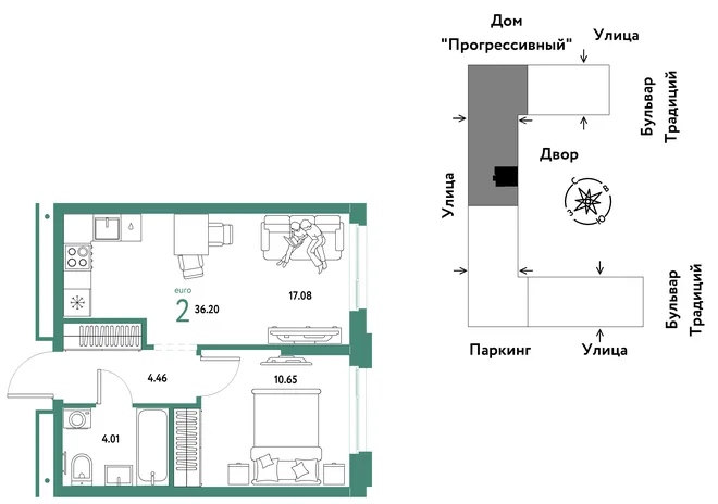 Планировка 2-комн. квартира, 36.2 м² ЖК «Микрорайон Домашний» Планировка 2-комн. квартира, 36.2 м² ЖК «Микрорайон Домашний»