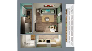 Квартира 1-комн. квартира, 35.3 м² ЖК «Город природы» Фото 1 Квартира 1-комн. квартира, 35.3 м² ЖК «Город природы» Фото 1