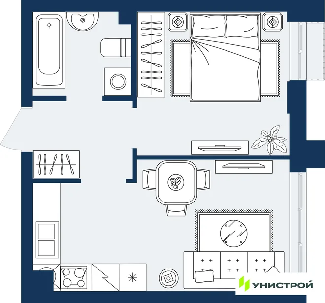 Планировка 1-комн. квартира, 33.87 м² ЖК «ГРАНД БЕРЕГ» Планировка 1-комн. квартира, 33.87 м² ЖК «ГРАНД БЕРЕГ»
