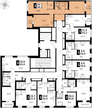 Квартира 2-комн. квартира, 58.1 м² ЖК «1-й Ясеневский» Фото 2 Квартира 2-комн. квартира, 58.1 м² ЖК «1-й Ясеневский» Фото 2