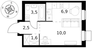 Квартира Студия, 24.5 м² ЖК «1-й Ясеневский» Фото 1 Квартира Студия, 24.5 м² ЖК «1-й Ясеневский» Фото 1