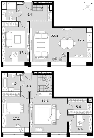 Квартира 5-комн. квартира, 125.9 м² ЖК «Sydney City» Фото 1 Квартира 5-комн. квартира, 125.9 м² ЖК «Sydney City» Фото 1