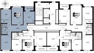 Квартира 3-комн. квартира, 77.8 м² ЖК «1-й Саларьевский» Фото 2 Квартира 3-комн. квартира, 77.8 м² ЖК «1-й Саларьевский» Фото 2