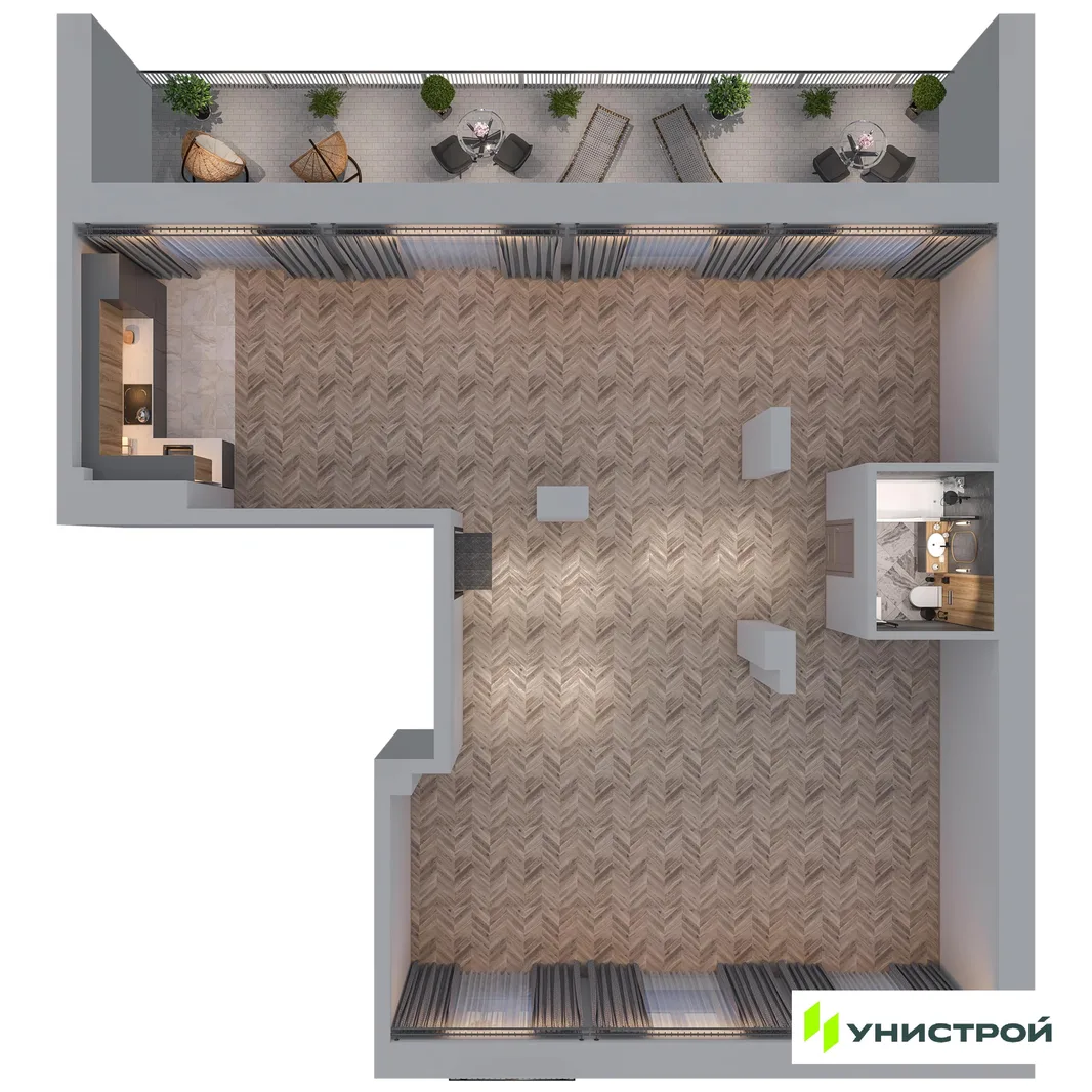 Планировка 1-комн. квартира, 137.07 м² ЖК «Statum»