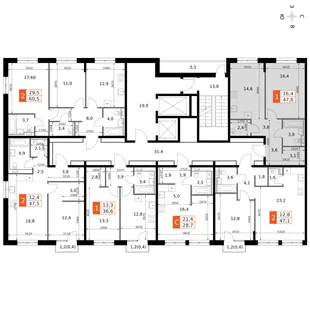 Квартира 1-комн. квартира, 47.8 м² ЖК «Фриссон» Фото 2 Квартира 1-комн. квартира, 47.8 м² ЖК «Фриссон» Фото 2