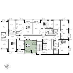 Квартира Студия, 24.7 м² ЖК «1-й Лермонтовский» Фото 2 Квартира Студия, 24.7 м² ЖК «1-й Лермонтовский» Фото 2