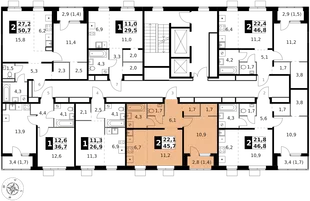 Квартира 2-комн. квартира, 45.7 м² ЖК «1-й Ясеневский» Фото 2 Квартира 2-комн. квартира, 45.7 м² ЖК «1-й Ясеневский» Фото 2