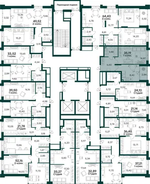 Квартира 1-комн. квартира, 35.19 м² ЖК «Аквамарин 2» Фото 1 Квартира 1-комн. квартира, 35.19 м² ЖК «Аквамарин 2» Фото 1