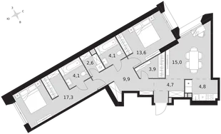 Квартира 3-комн. квартира, 80 м² ЖК «Архитектор» Фото 1 Квартира 3-комн. квартира, 80 м² ЖК «Архитектор» Фото 1