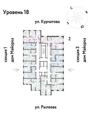 Квартира 2-комн. квартира, 44.91 м² ЖК «Остров-сад» Фото 1 Квартира 2-комн. квартира, 44.91 м² ЖК «Остров-сад» Фото 1
