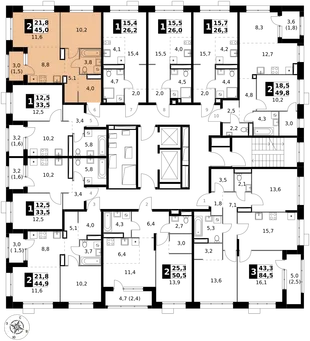 Квартира 2-комн. квартира, 45 м² ЖК «1-й Саларьевский» Фото 2 Квартира 2-комн. квартира, 45 м² ЖК «1-й Саларьевский» Фото 2
