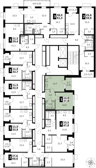 Квартира 1-комн. квартира, 38.5 м² ЖК «1-й Ясеневский» Фото 2